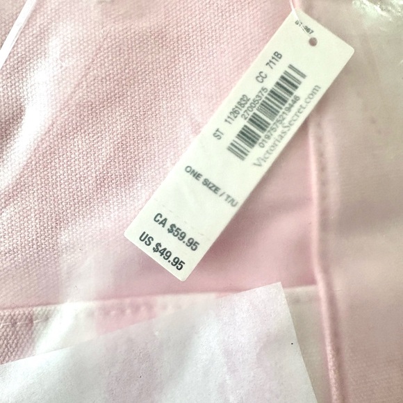 NWT - Victoria's Secret Pink Striped Pocket Tote Bag - Picture 5 of 6